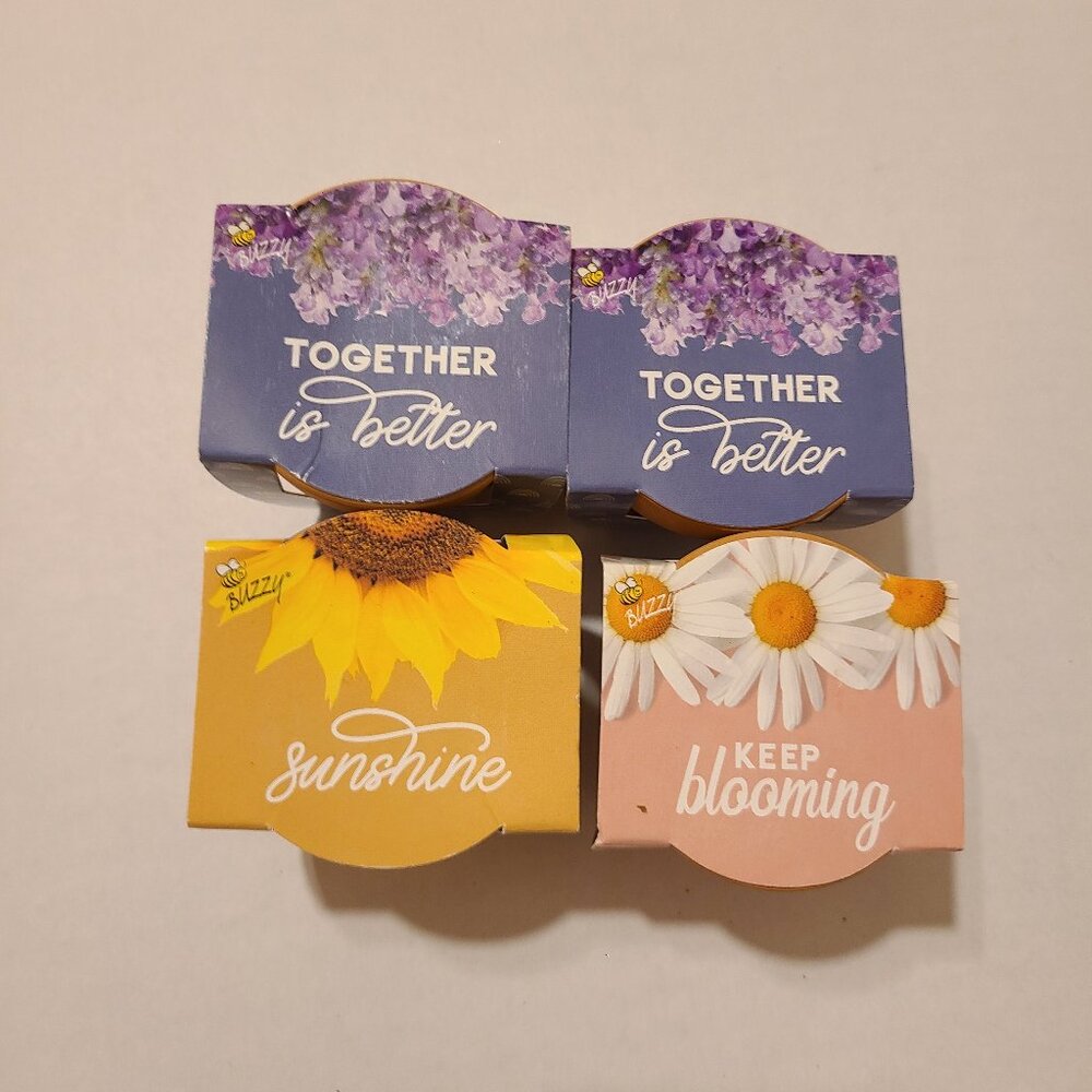 BUZZY 4 PIECE MINI GROW KIT - DAISY, SUNFLOWER, LAVENDER